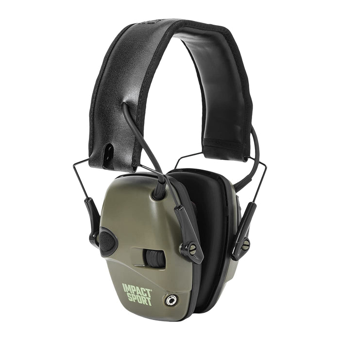 SHOOTING ACCESSORIES - HOWARD LEIGHT EAR MUFFS ELECTRONIC GREEN EXTREME OUTDOOR SPORTS