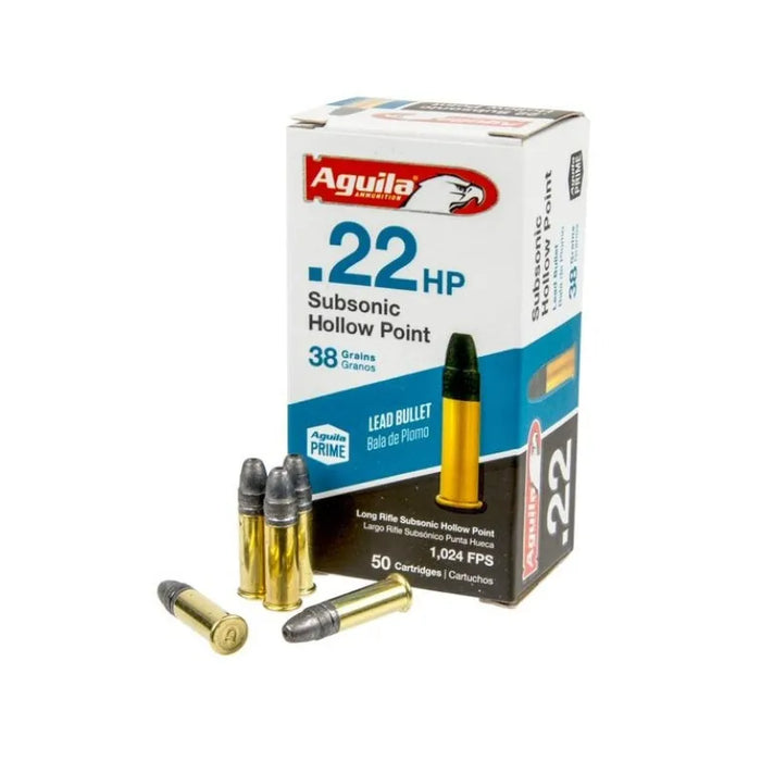 AMMUNITION - AGUILA AMMO 22LR SUBSONIC 38G LHP EXTREME OUTDOOR SPORTS