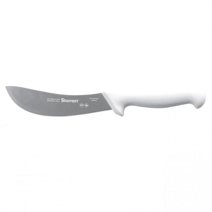 STARRETT SKINNING / BUTCHERS KNIFE 6'' CURVED WHITE HANDLE