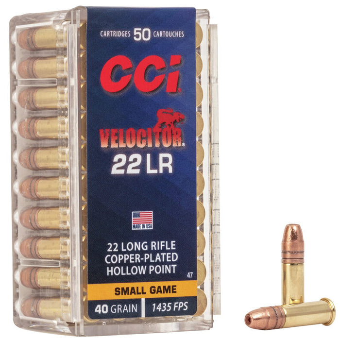 AMMUNITION - CCI 22 LR VELOCITOR 40G HP - 50PK EXTREME OUTDOOR SPORTS