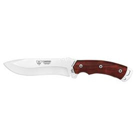 KNIVES - CUDEMAN CLIP POINT TACTICAL 15CM SATIN FINISH BLADE COCOBOLO WOOD HANDLE/LEATHER SHEATH EXTREME OUTDOOR SPORTS