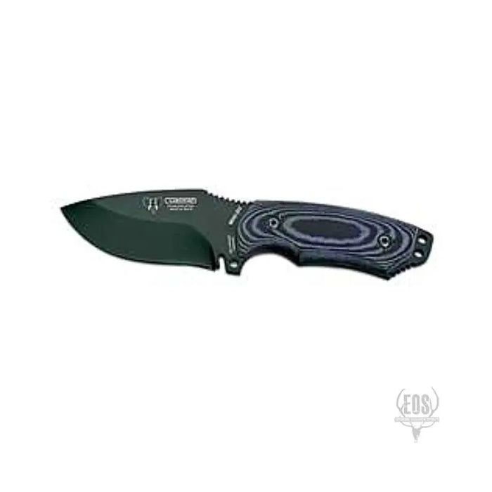 KNIVES - CUDEMAN – DROP POINT, 9CM ANODIZED BLADE, BLACK MICARTA WITH RED LINES HANDLE / LEATHER SHEATH EXTREME OUTDOOR SPORTS
