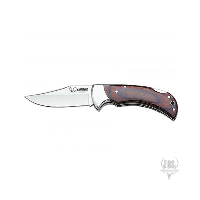 KNIVES - CUDEMAN – FOLDING SKINNER 9.5CM DROP POINT BLADE, POLISHED STAMIN WOOD HANDLE / NO SHEATH EXTREME OUTDOOR SPORTS