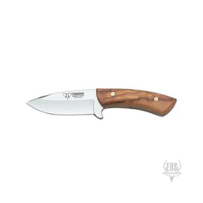 KNIVES - CUDEMAN – SKINNER 10.5CM DROP POINT BLADE, SATIN OLIVE WOOD HANDLE / LEATHER SHEATH EXTREME OUTDOOR SPORTS