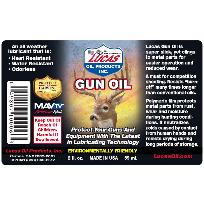CLEANING - LUCAS GUN OIL (59ML) EXTREME OUTDOOR SPORTS