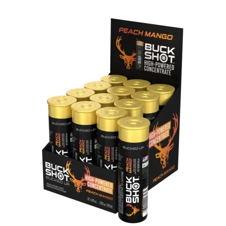 Bucked Up Buck Shots - Peach Mango Energy Shot (12 PACK)