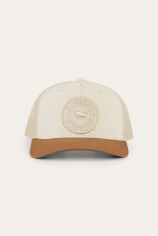 RINGERS WESTERN SIGNATURE BULL KIDS TRUCKER CAP - BEIGE/CLAY