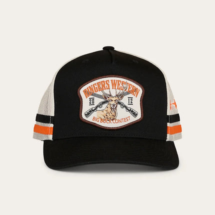 RINGERS WESTERN BIG BUCK DEEP FIT TRUCKER CAP - BLACK