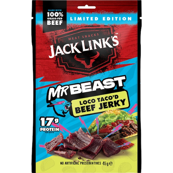 JACK LINKS MR BEAST LIMITED EDITION LOCO TACO'D BEEF JERKY 40G