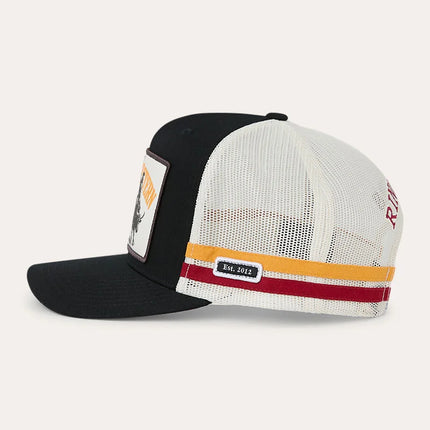 RINGERS WESTERN LIVE RODEO DEEP FIT TRUCKER CAP - BLACK / OFF WHITE