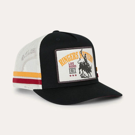 RINGERS WESTERN LIVE RODEO DEEP FIT TRUCKER CAP - BLACK / OFF WHITE