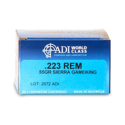 ADI WORLD CLASS AMMO 223 REM 55GR SIERRA GAME KING