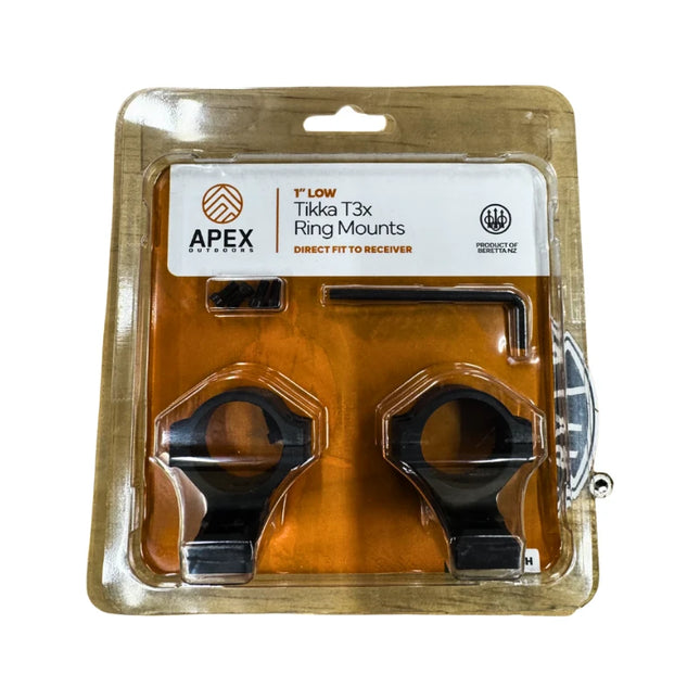 APEX OUTDOORS TIKKA T3X RING MOUNTS 1" LOW