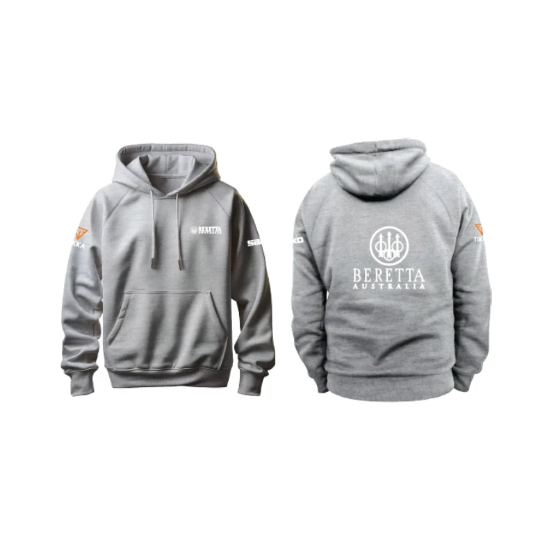 BERETTA AUSTRALIA HOODIE W/ TIKKA & SAKO LOGO GREY