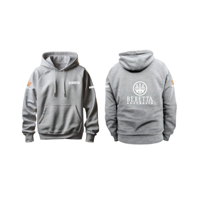 BERETTA AUSTRALIA HOODIE W/ TIKKA & SAKO LOGO GREY