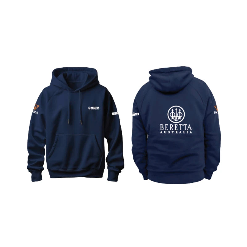 BERETTA AUSTRALIA HOODIE W/ TIKKA & SAKO LOGO NAVY