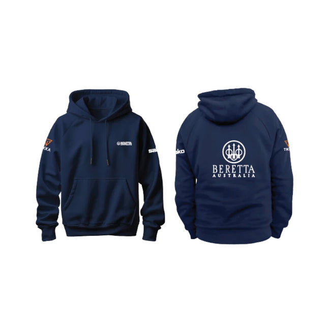 BERETTA AUSTRALIA HOODIE W/ TIKKA & SAKO LOGO NAVY