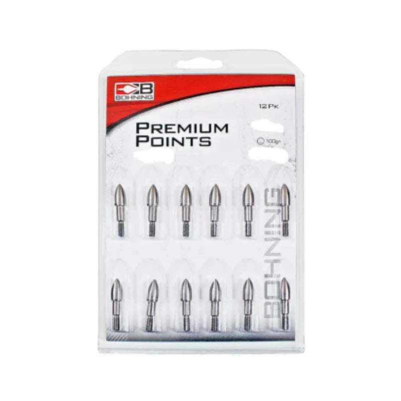 BOHNING PREMIUM SCREW IN FIELD TIPS S/S OD (12PK)