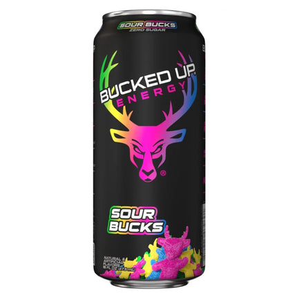 BUCKED UP 355ml Bucked Up Energy Drink Zero Sugar - Australia (1 Case / 12 Cans) - Flavor: Sour Bucks
