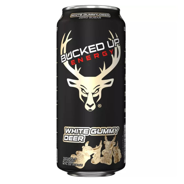 BUCKED UP 355ml Bucked Up Energy Drink Zero Sugar - Australia (1 Case / 12 Cans) - Flavor: White Gummy Deer