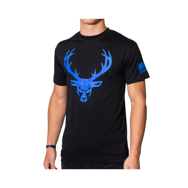 BUCKED UP FLAG T-SHIRT BLACK/BLUE