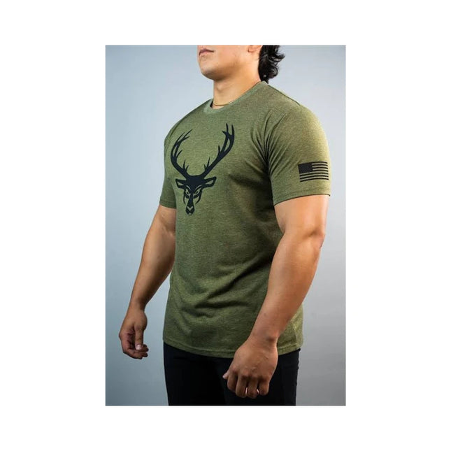 BUCKED UP FLAG T-SHIRT MILITARY GREEN