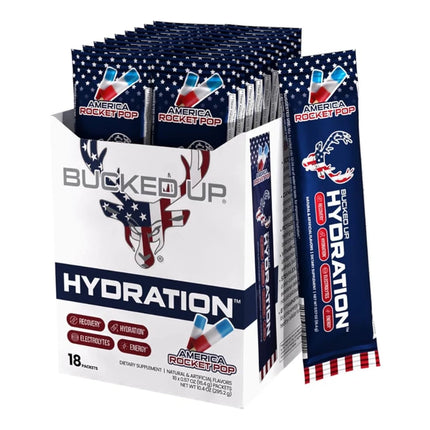 BUCKED UP HYDRATION STICKS - ROCKET POP - 18 SERVES