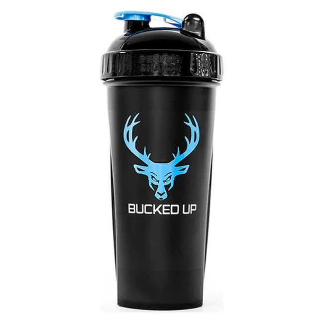 BUCKED UP Perfect Shaker 28 oz - Color: Black / Blue Logo