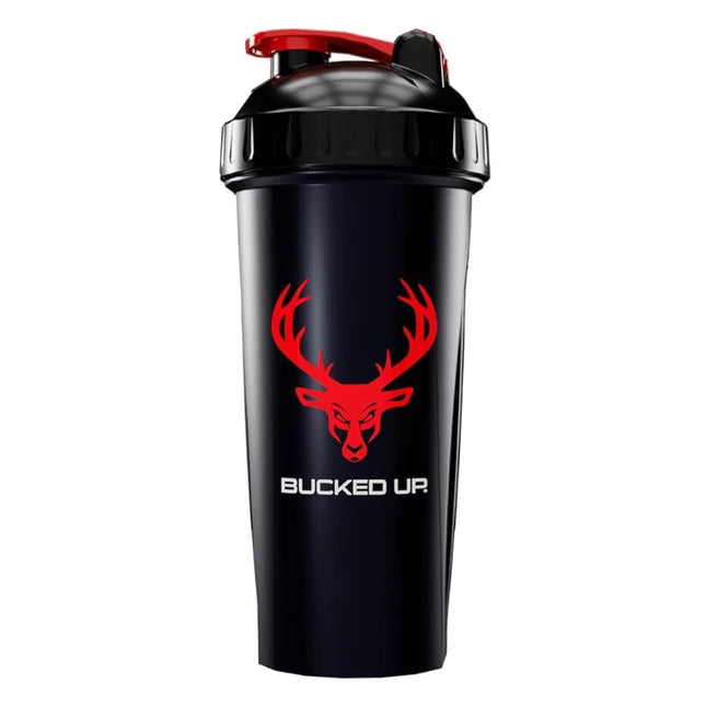 BUCKED UP Perfect Shaker 28 oz - Color: Black / Red Logo