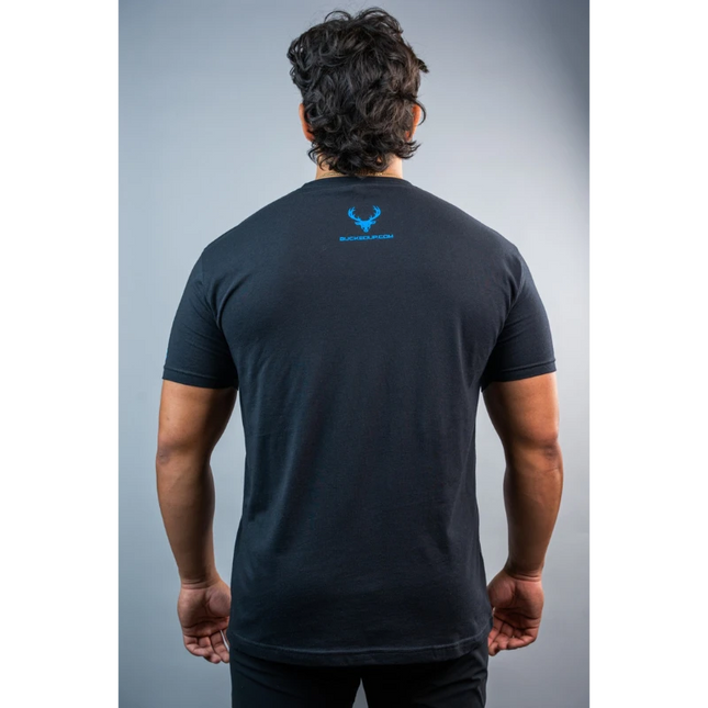 BUCKED UP FLAG T-SHIRT BLACK/BLUE