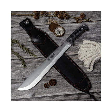 CUDEMAN - MACHETTE 30.5CM BLADE, SATIN BLACK MICARTA HANDLE W/SHEATH (252-M SVK II)