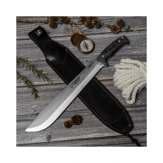 CUDEMAN - MACHETTE 30.5CM BLADE, SATIN BLACK MICARTA HANDLE W/SHEATH (252-M SVK II)