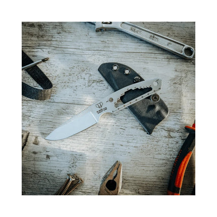 CUDEMAN - DROP POINT, 8.5CM BLADE, SKELETON HANDLE WITH TOOLS W/SHEATH (207-H)