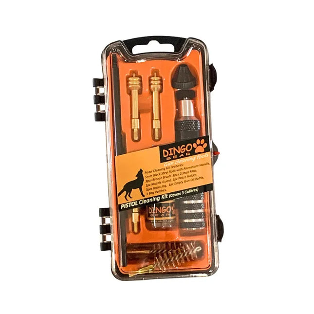 DINGO GEAR CLEANING KIT PISTOL 9MM, 10MM, .45 CAL