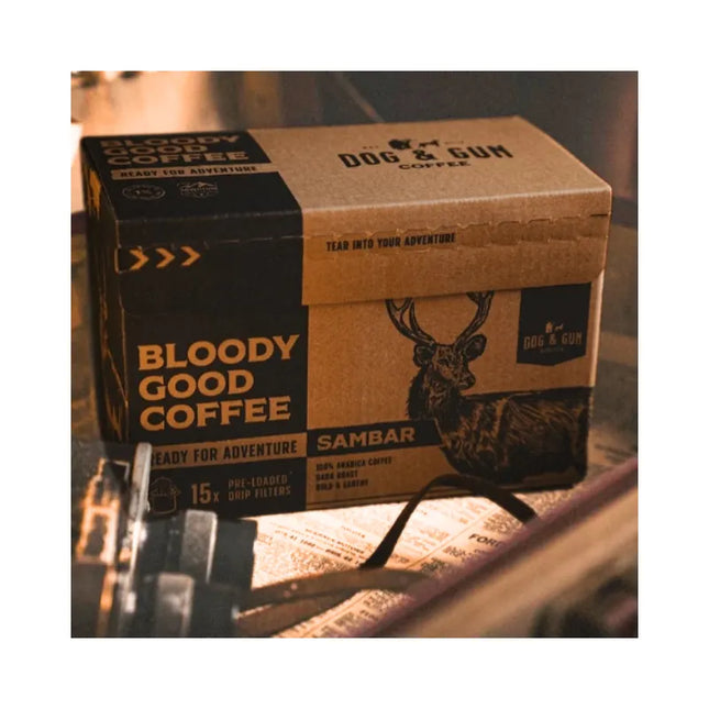 DOG AND GUN COFFEE PRE-LOADED DRIP FILTERS - 15 PACK