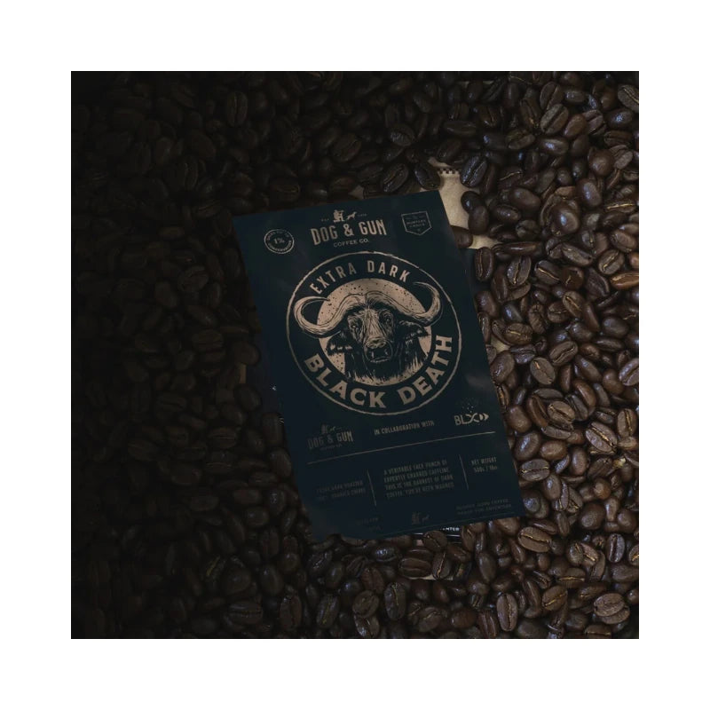 DOG AND GUN COFFEE BLACK DEATH / EXTRA DARK ROAST/ WHOLE BEANS 500GR