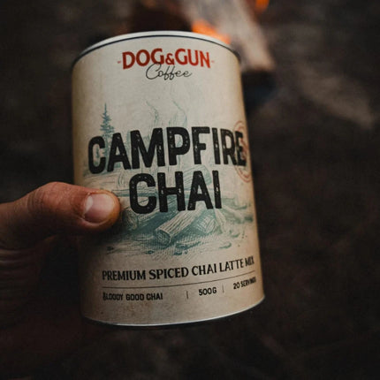 DOG AND GUN CAMPFIRE CHAI 500G TIN