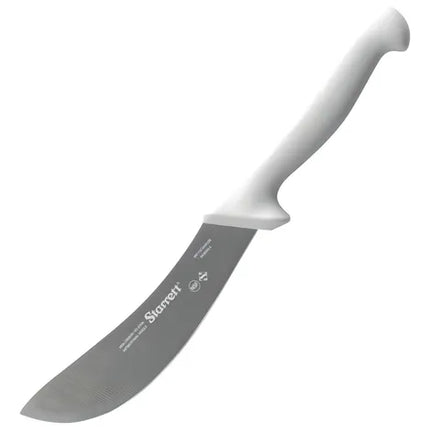 STARRETT SKINNING / BUTCHERS KNIFE 6'' CURVED WHITE HANDLE