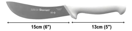 STARRETT SKINNING / BUTCHERS KNIFE 6'' CURVED WHITE HANDLE
