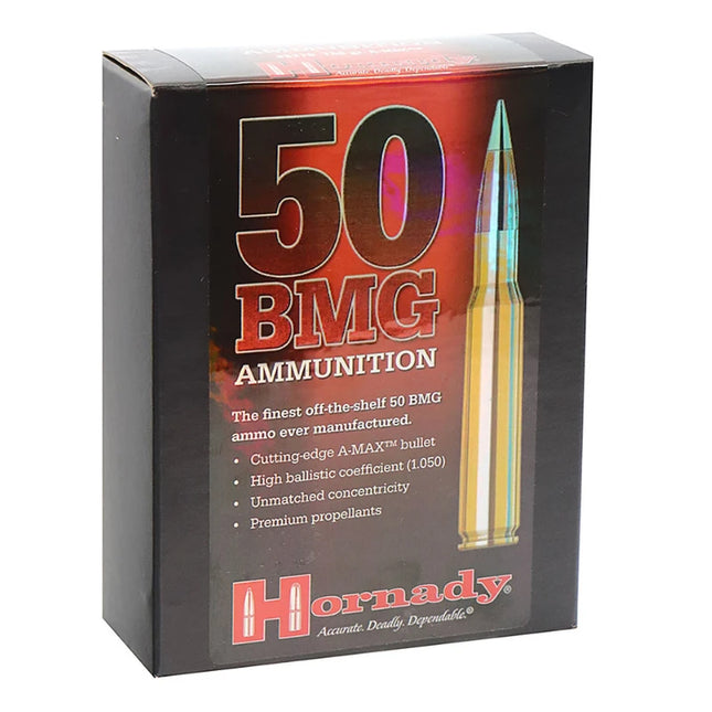 HORNADY AMMO 50BMG 750GR A-MAX 10 PK