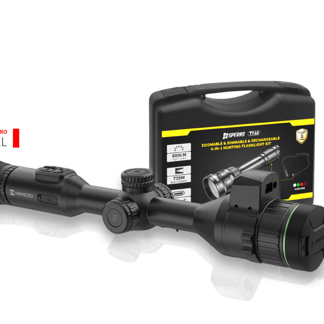 HIKMICRO ALPEX A50EL LRF 4K DIGITAL DAY NIGHT VISION SCOPE + SPERAS 4K IR TORCH KIT