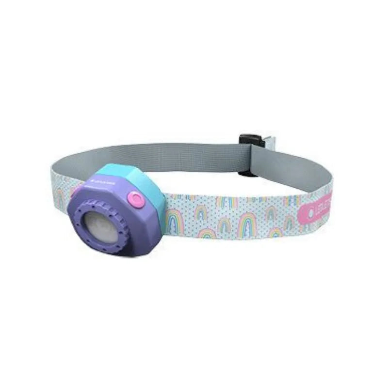 LIGHTING - LEDLENSER KIDLED 40LM MULTI COLOUR LED RECHARGABLE HEADLAMP 3 YEARS + WITH SAFETY SCREWS Purple EXTREME OUTDOOR SPORTS