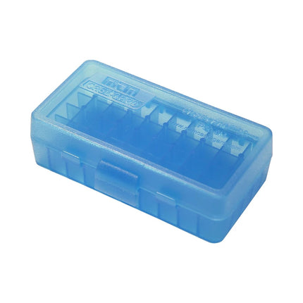 MTM PISTOL BOX 50 ROUND CLEAR BLUE