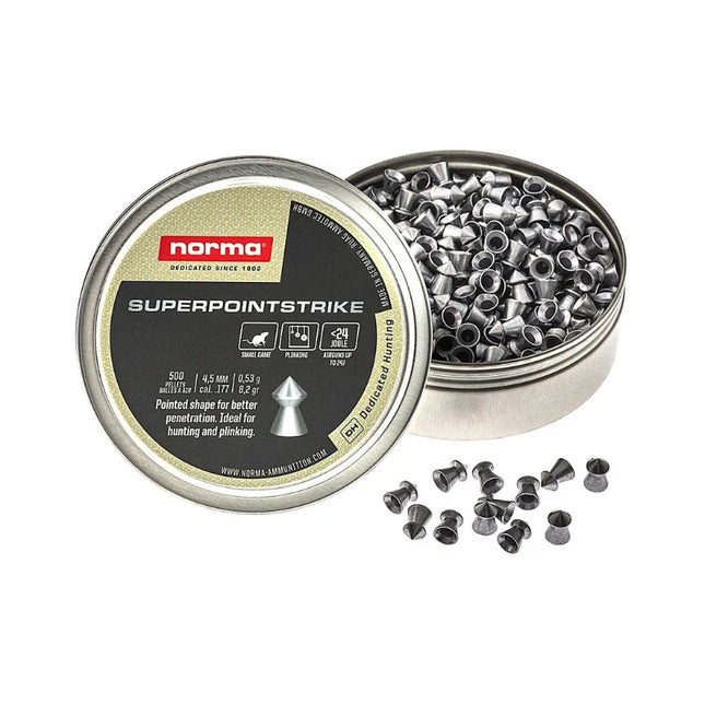 NORMA AIR RIFLE PELLET GOLDEN SUPERPOINT STRIKE 177 8.2GR 500PKT