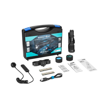 OLIGHT WARRIOR X 4 KIT REACHARGABLE LED TORCH TACTICAL FLASH LIGHT HUNTING KIT COLOUR - MATTE BLACK