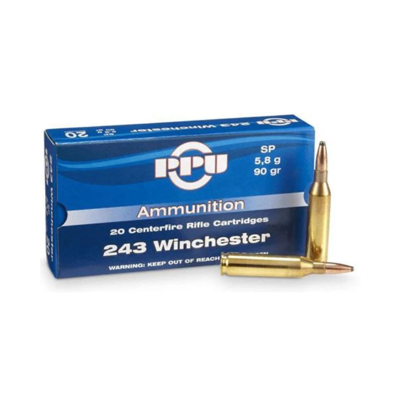 PPU AMMO 243 90GR SP 20PK