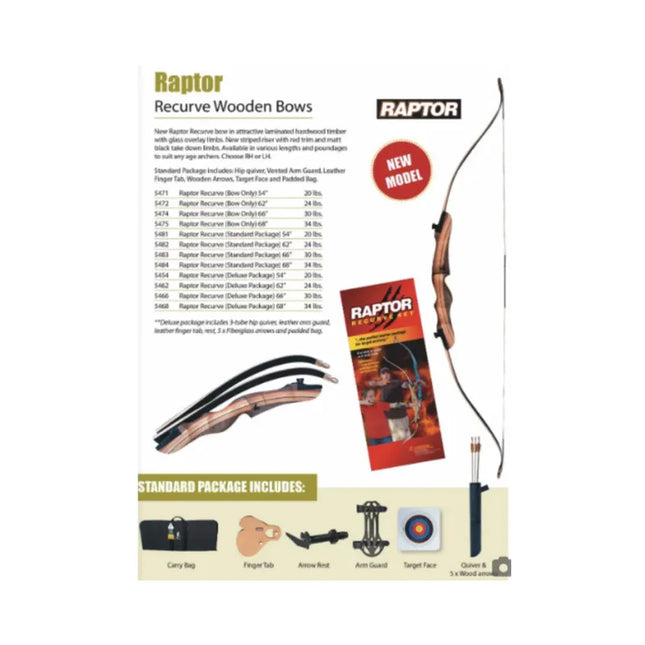 RAPTOR RECURVE STD PACKAGE 68