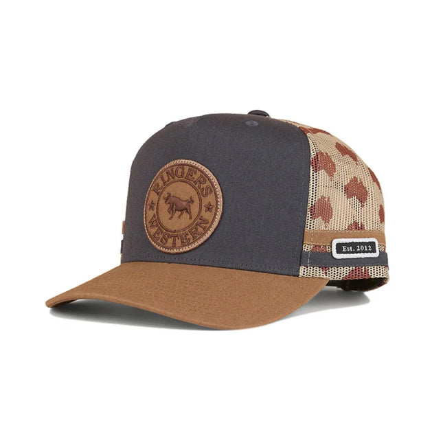 RINGERS WESTERN AUSSIE RULES DEEP FIT TRUCKER CAP - CHARCOAL/CLAY