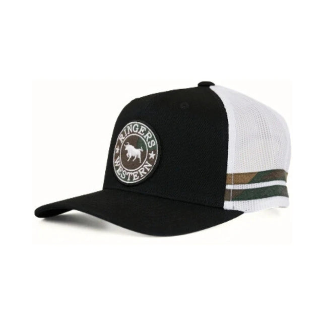 RINGERS WESTERN MCCOY KIDS TRUCKER CAP - BLACK/CAMO