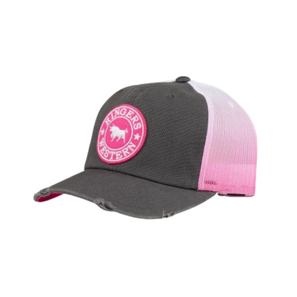 RINGERS WESTERN QUINN TRUCKER CAP - GREY/CANDY